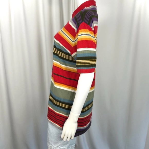 Vintage 1990’s 2000’s Men’s ‘Polo by Ralph Lauren’ Striped Red Purple Green - M - Picture 4 of 5